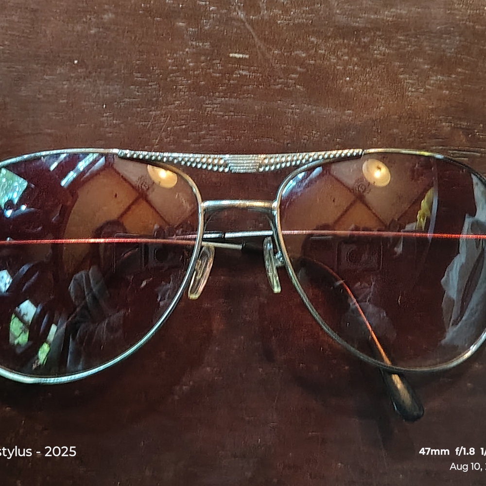 Ray-Ban Gold and Brown Aviator Sunglasses